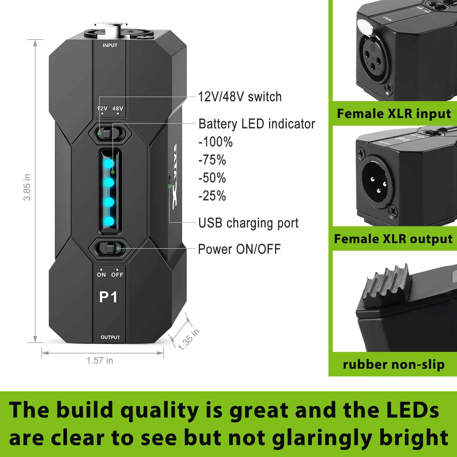Fuente de Alimentación Phantom 48V/12V Xvive P1, Hasta 40 - Imagen 6