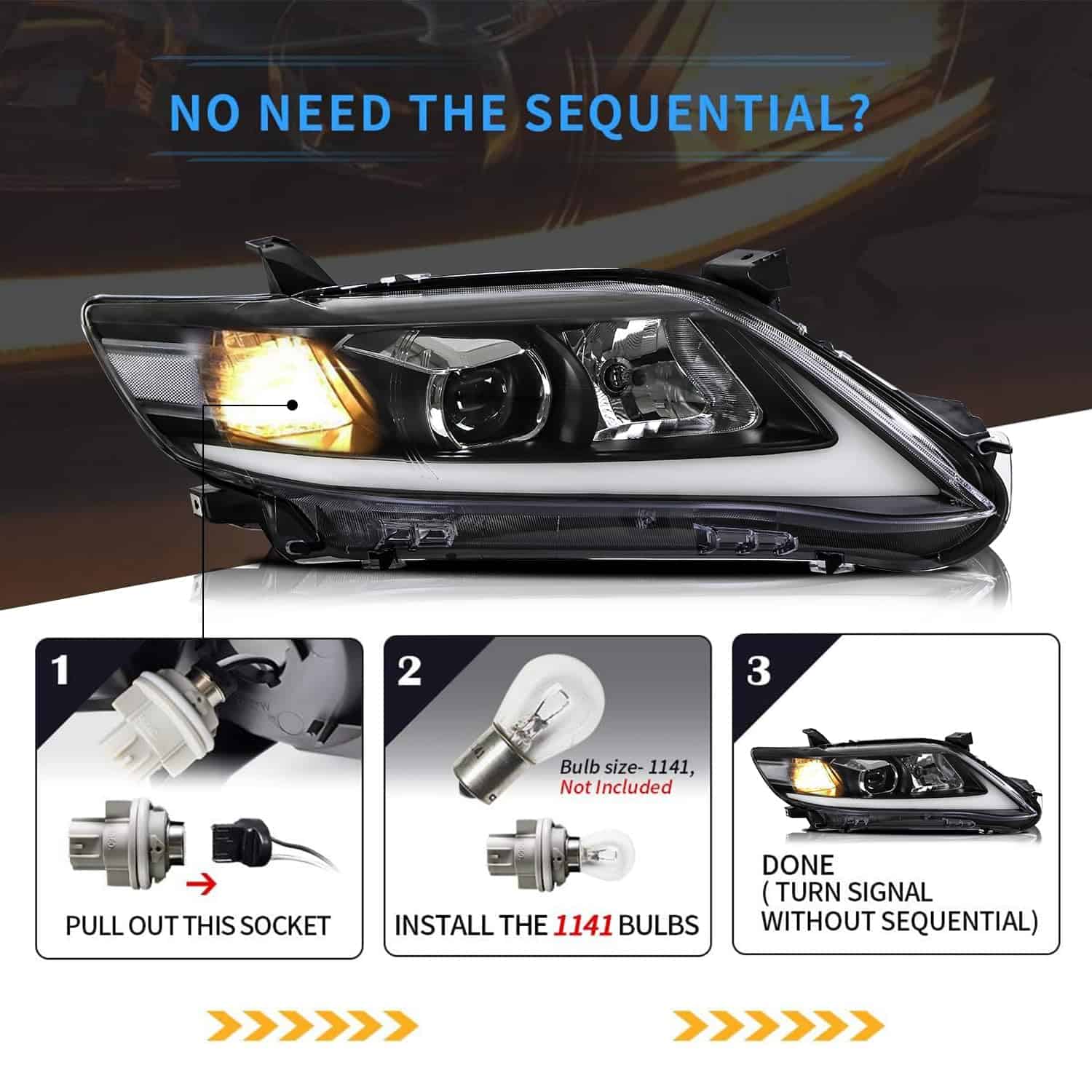 Faros del Proyector LED VLAND Compatibles con Toyota Camry - Imagen 5