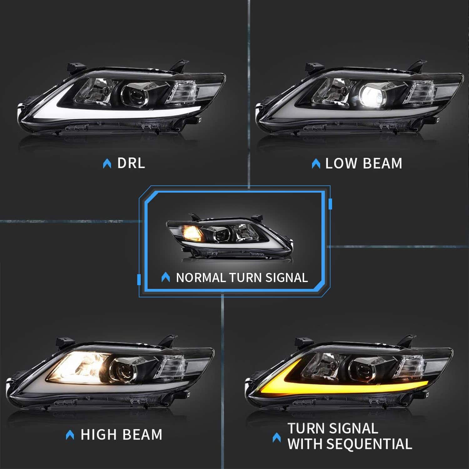 Faros del Proyector LED VLAND Compatibles con Toyota Camry - Imagen 3