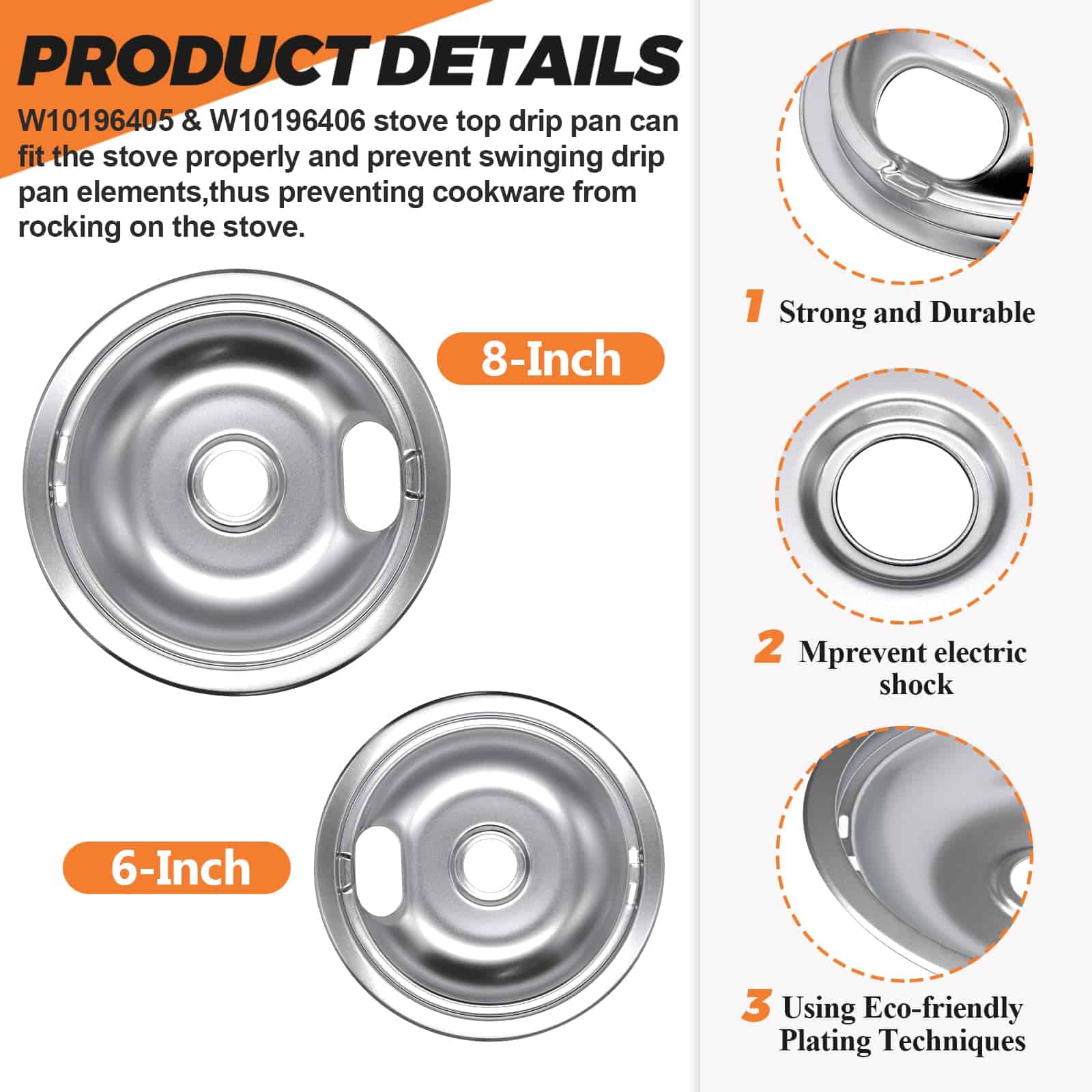 Beaquicy W10278125 W10196405 and W10196406 Bandeja de goteo - Imagen 3