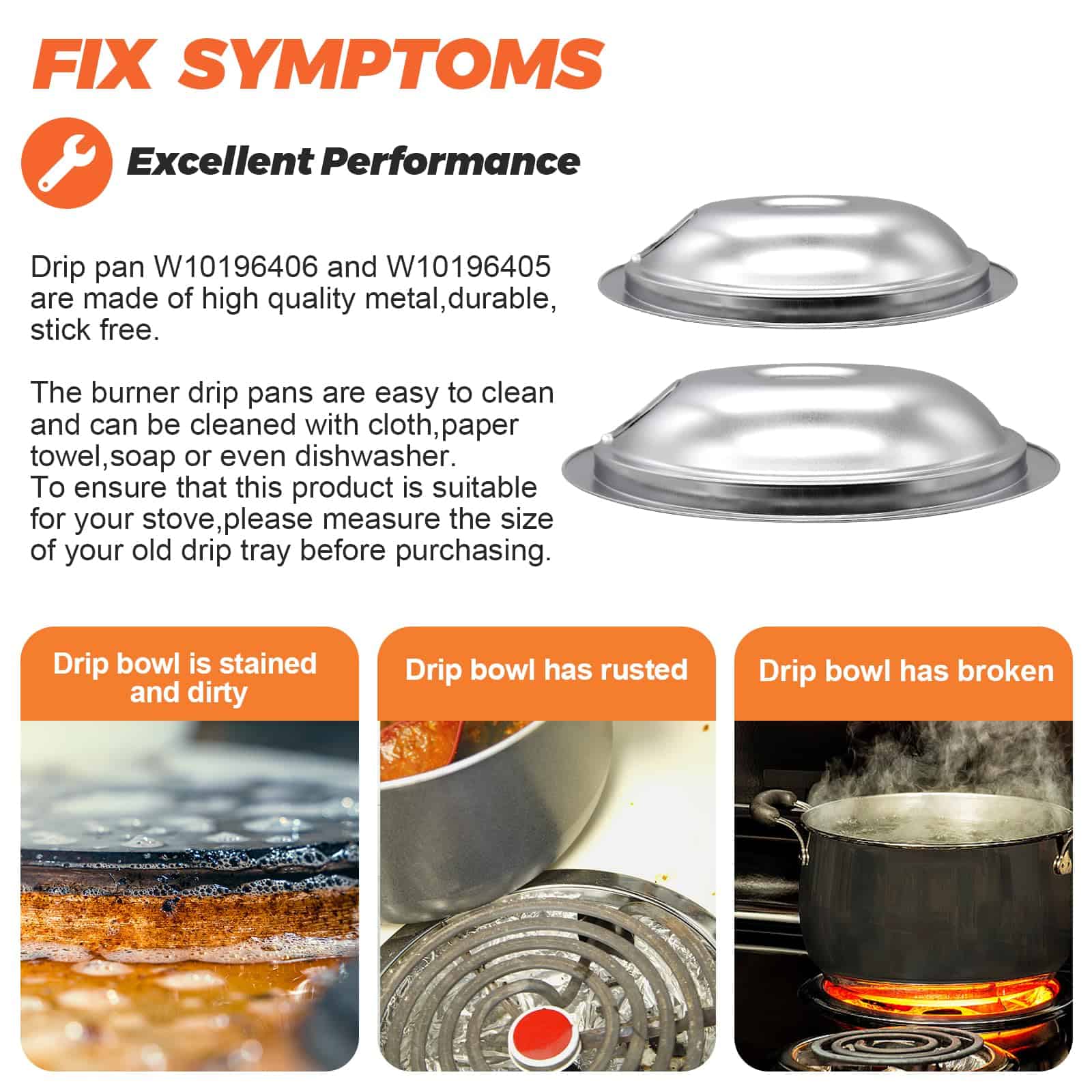 Beaquicy W10278125 W10196405 and W10196406 Bandeja de goteo - Imagen 4