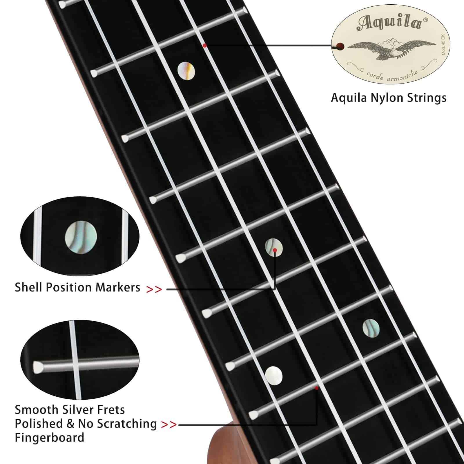 Kit de Ukelele de Concierto Acacia de 23 pulgadas Ukelele - Imagen 5