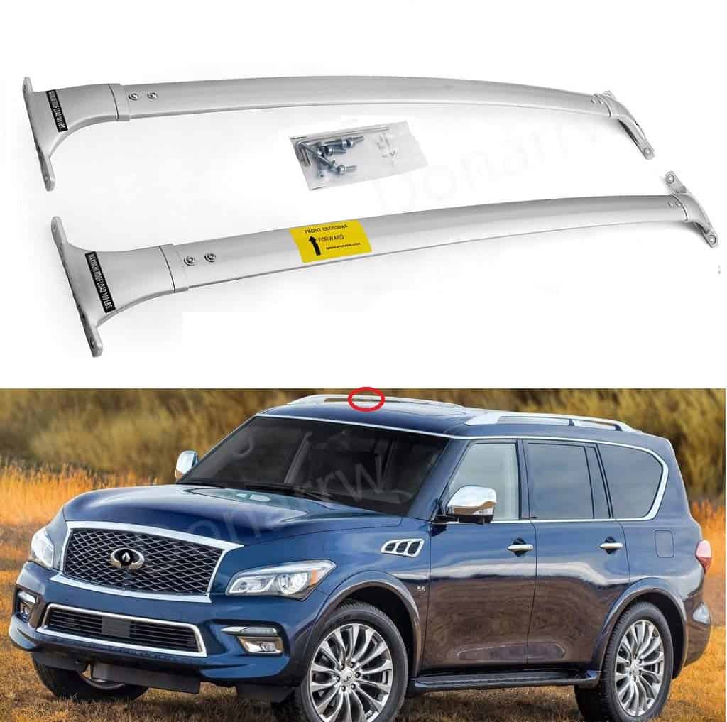 Rack de carga de techo plateado para Infiniti QX56 QX80