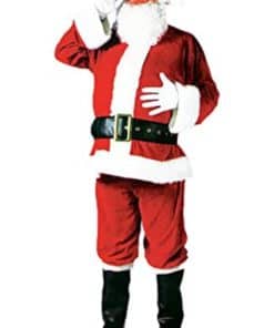 Set de Disfraz de Santa Claus Deluxe. Gorro con Peluca,