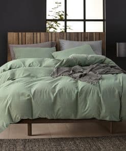 Funda de Edredón ECOCOTT color Verde Salvia Tamaño King, 3