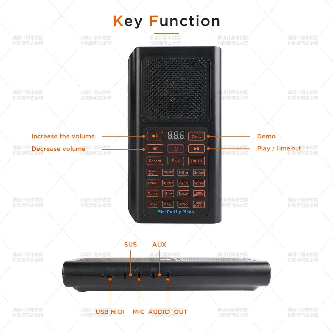 Piano de 61 teclas enrollable, Piano de Mano Electrónico - Imagen 4