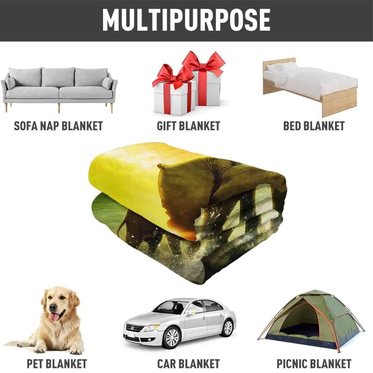 Manta de Elefantes Coloridos en la Playa HommomH 50"x80" - Imagen 6