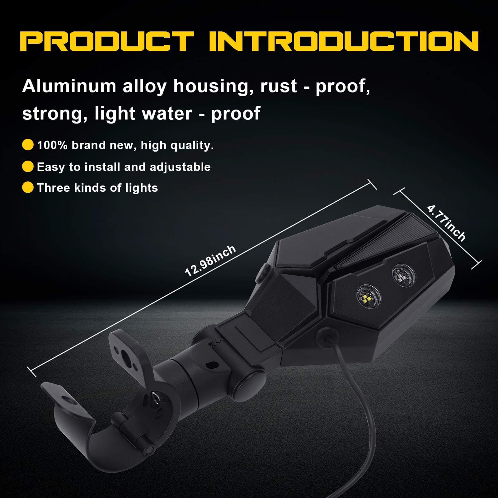 Espejos UTV con luces LED con luz verde para atraer - Imagen 8