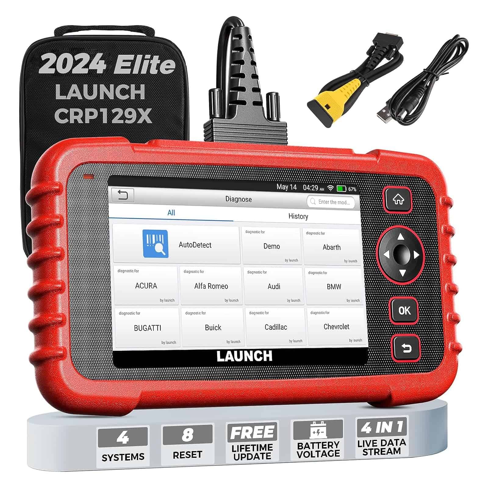 Escáner OBD2 LAUNCH CRP129X Elite, Actualización en Línea