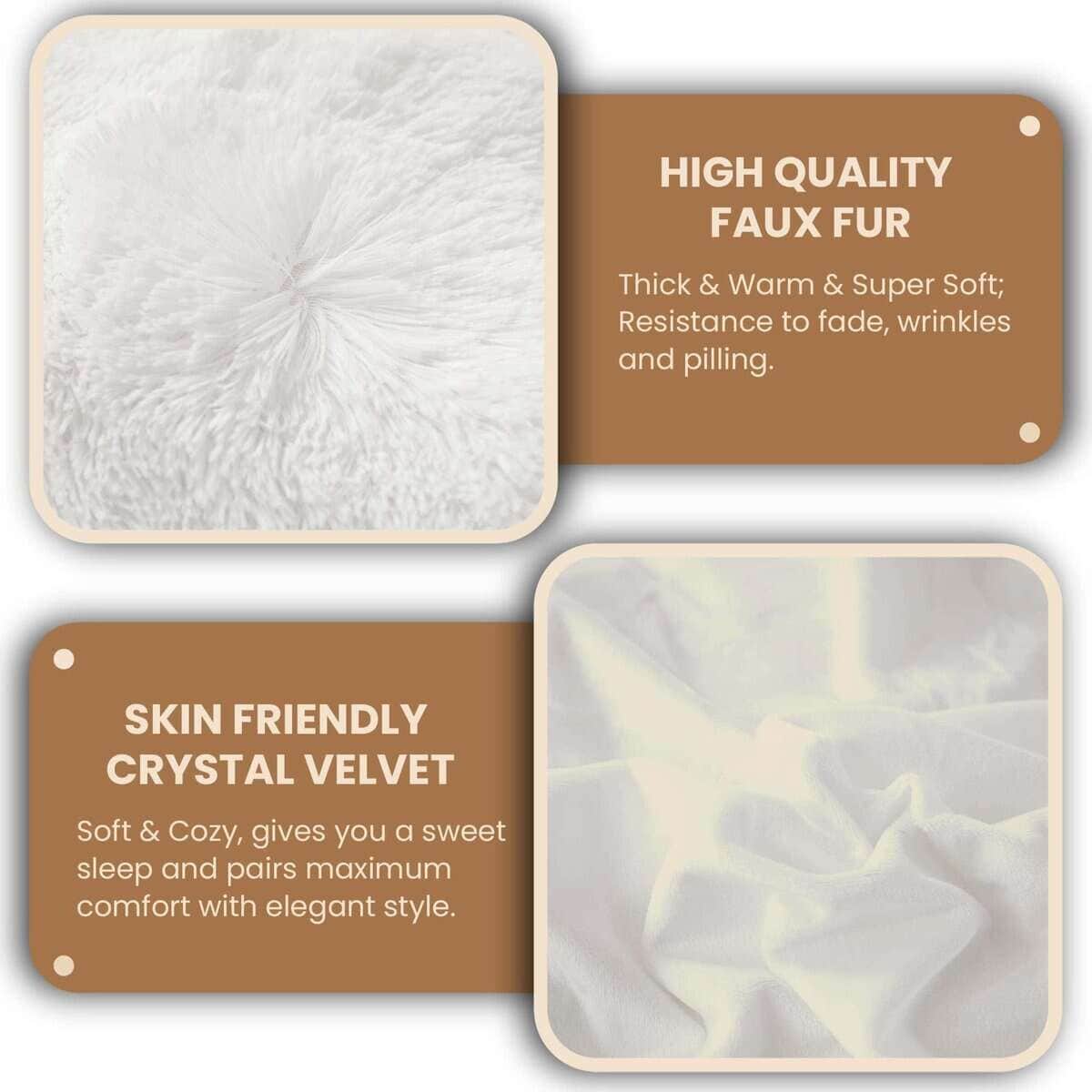 Juego de Funda Nórdica de Piel Sintética -Blanco - Imagen 6