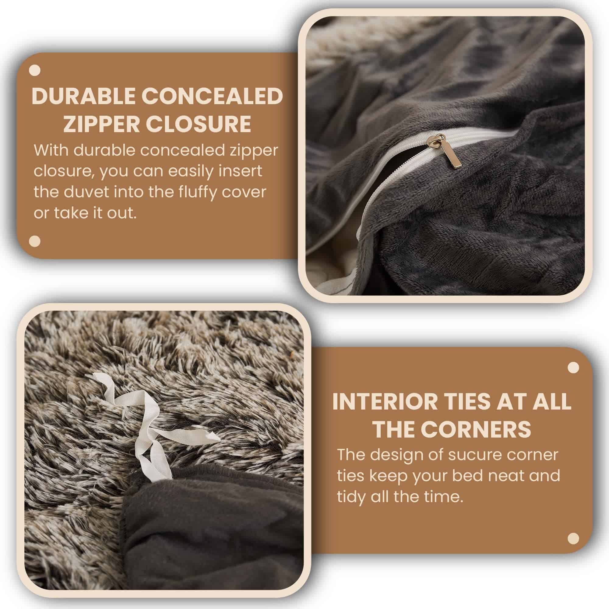 Juego de Funda de Edredón MEGO Luxury Shaggy Faux Fur, - Imagen 7