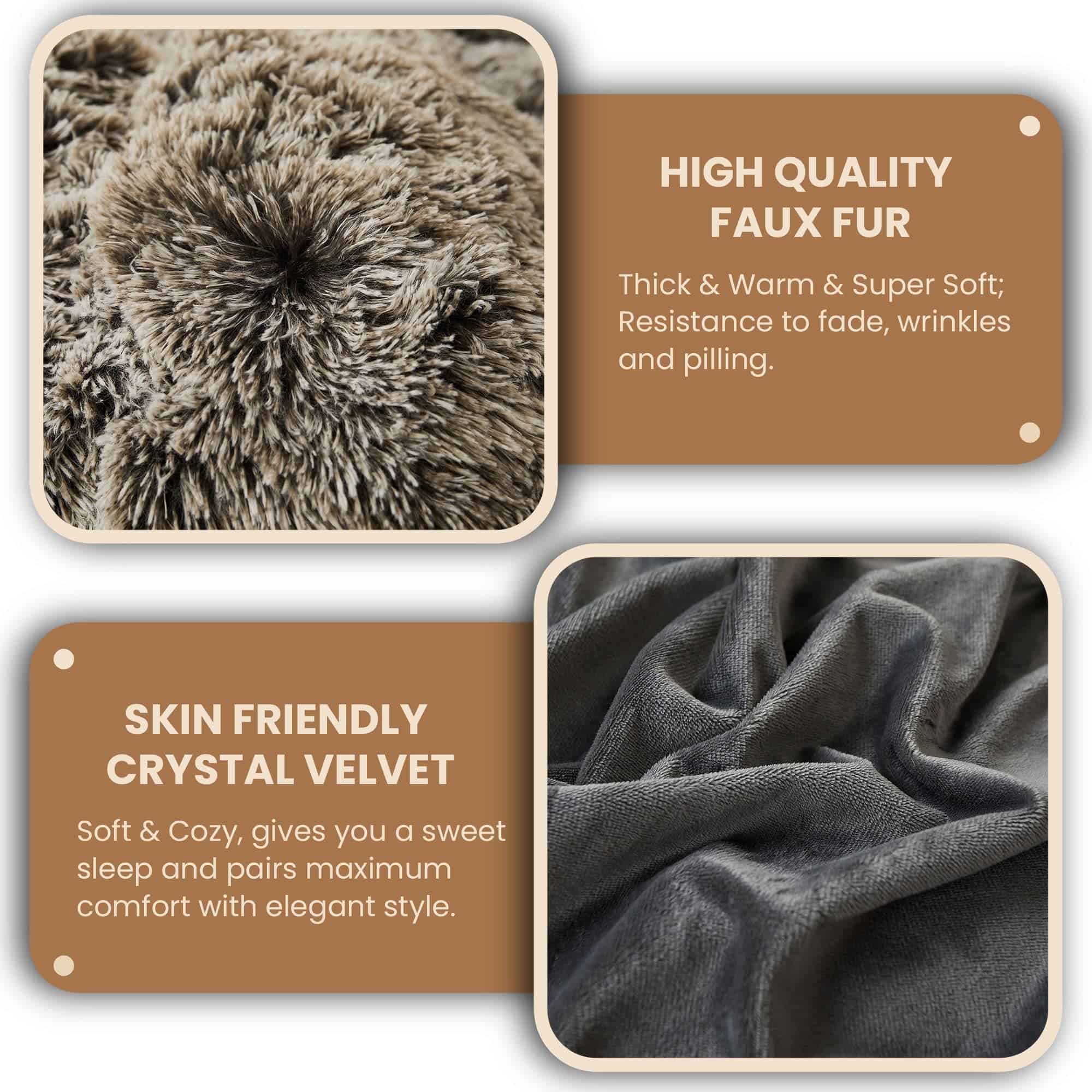 Juego de Funda de Edredón MEGO Luxury Shaggy Faux Fur, - Imagen 6