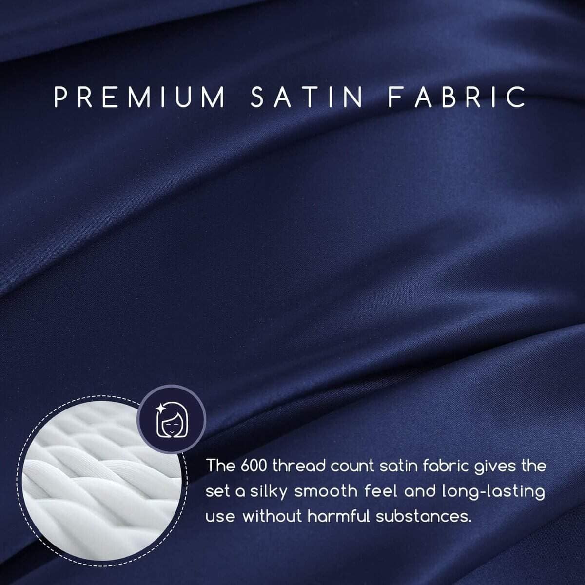 Juego de Sábanas de Satén MR&HM, Set de Sábanas de Tamaño - Imagen 4