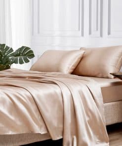 Juego de Sábanas de Satén MR&HM, Juego de -Champagne