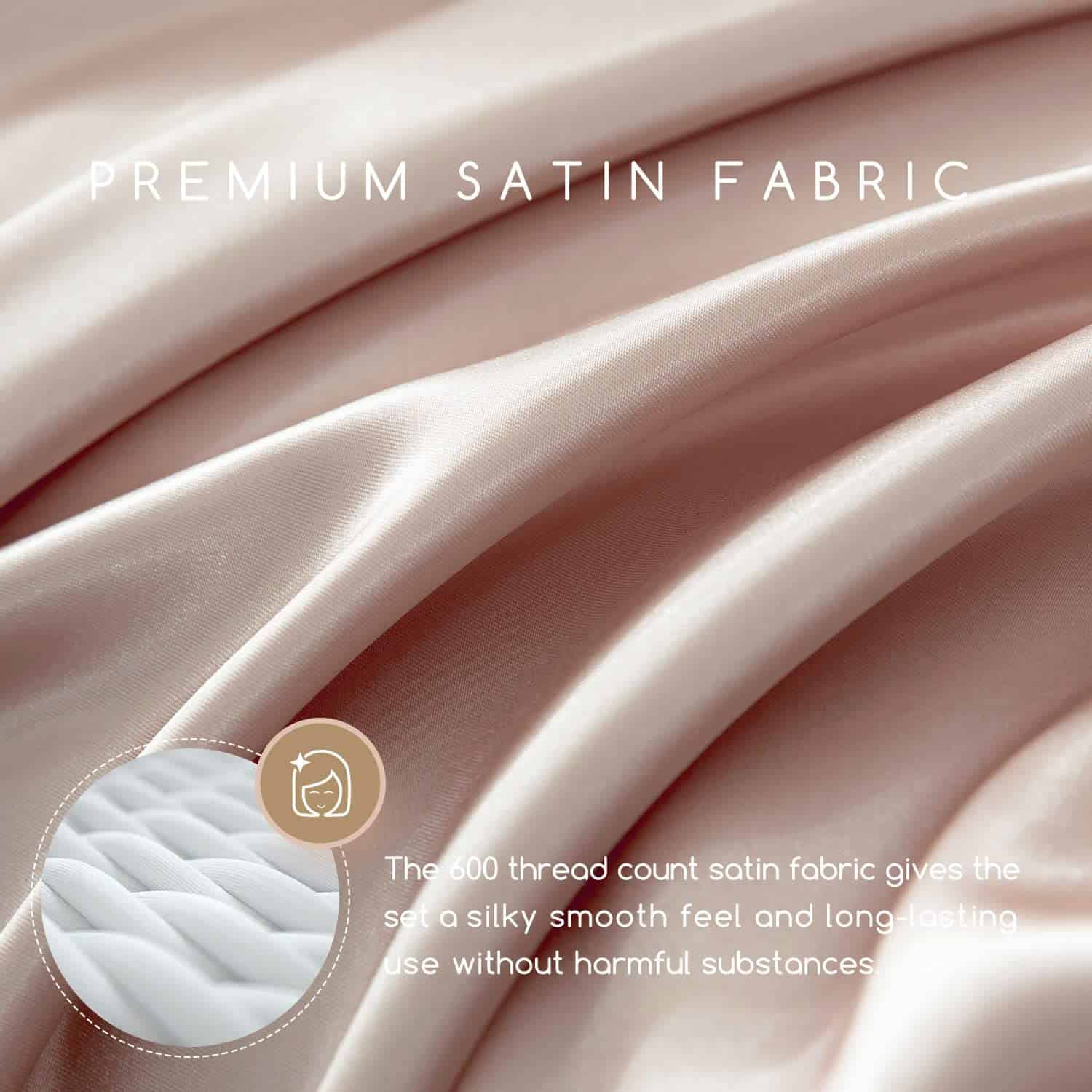 Juego de Sábanas de Satén MR&HM, Juego de -Champagne - Imagen 4