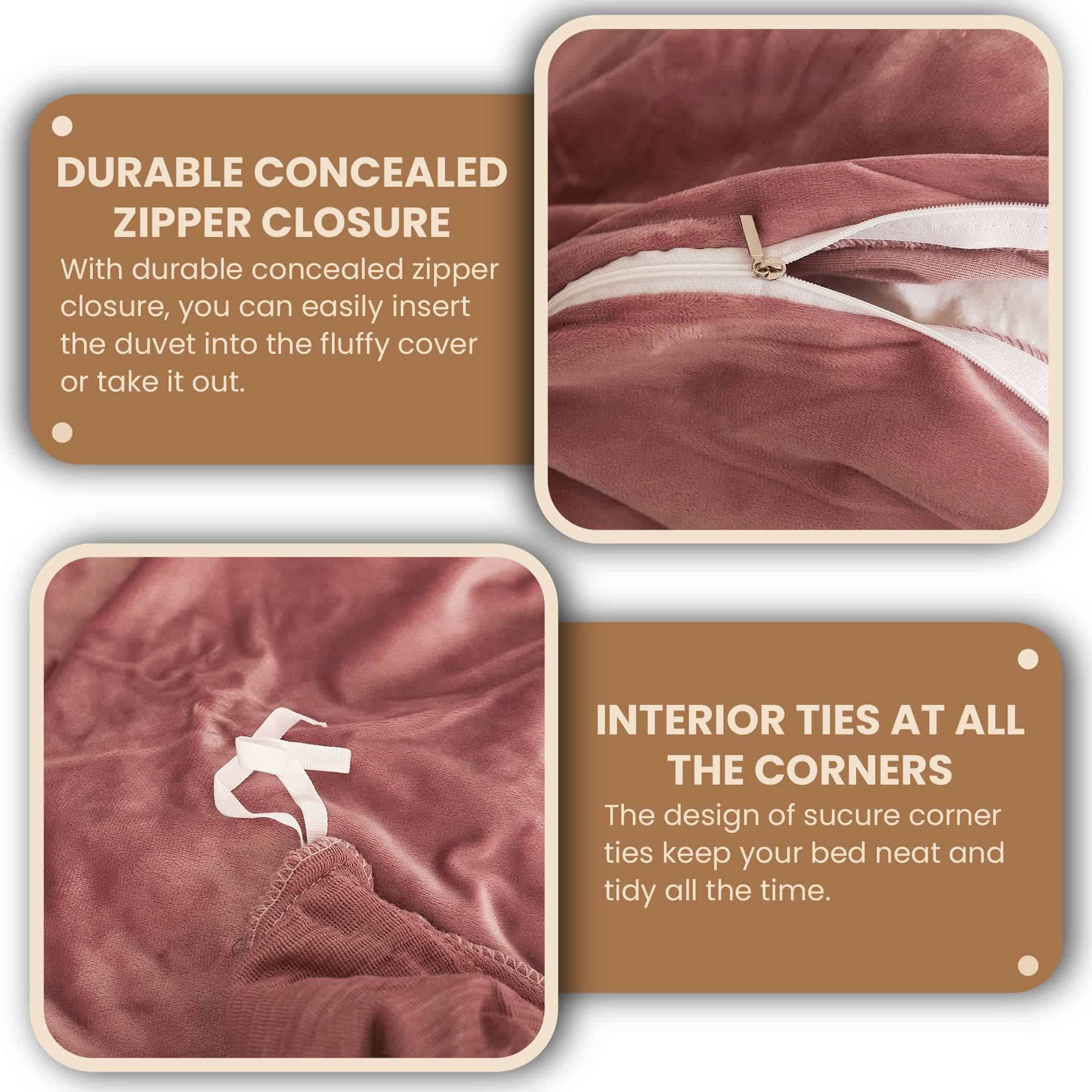 MEGO Juego de Funda de Edredón de Piel Sintética de Lujo, - Imagen 7