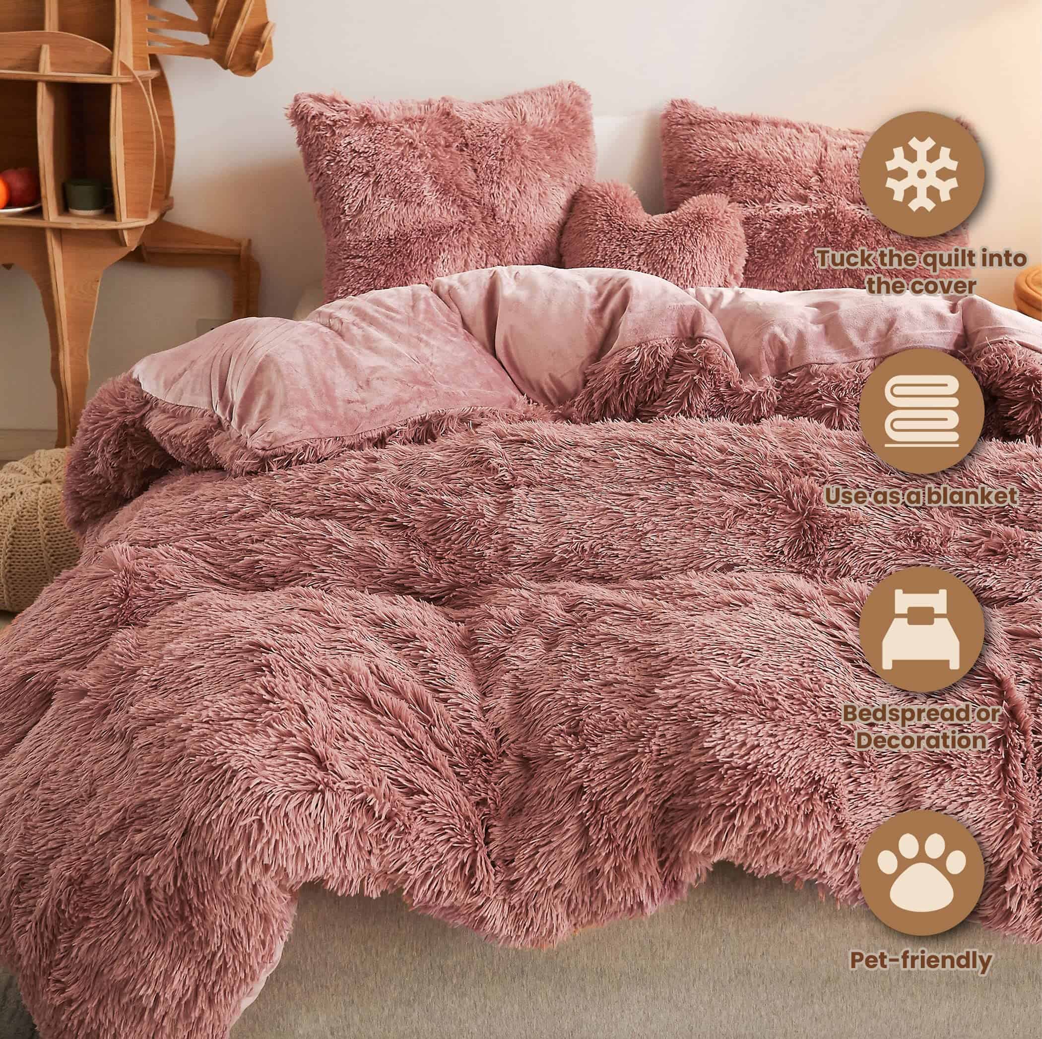 MEGO Juego de Funda de Edredón de Piel Sintética de Lujo, - Imagen 3