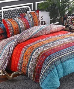 Juego de edredón Goodidea a rayas bohemio tamaño King 3