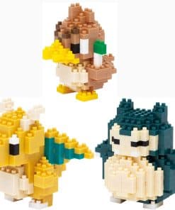Paquete de 3 conjuntos de Nanoblocks - Dragonite, Snorlax y