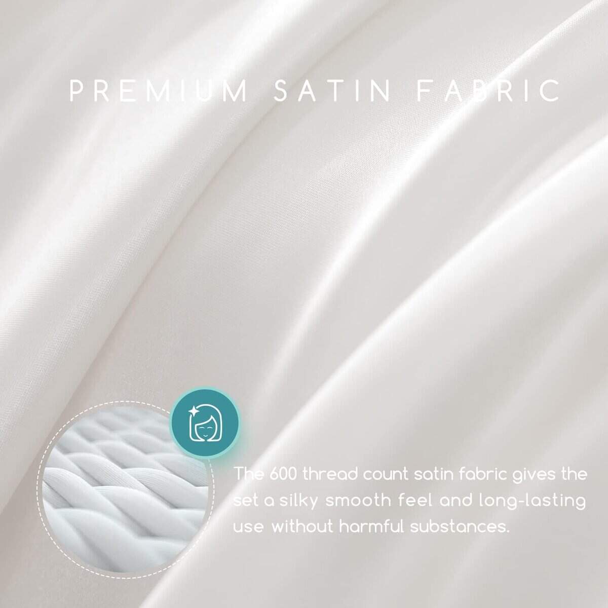 Juego de Sábanas de Satén MR&HM, Queen Size, 4 Piezas, - Imagen 4