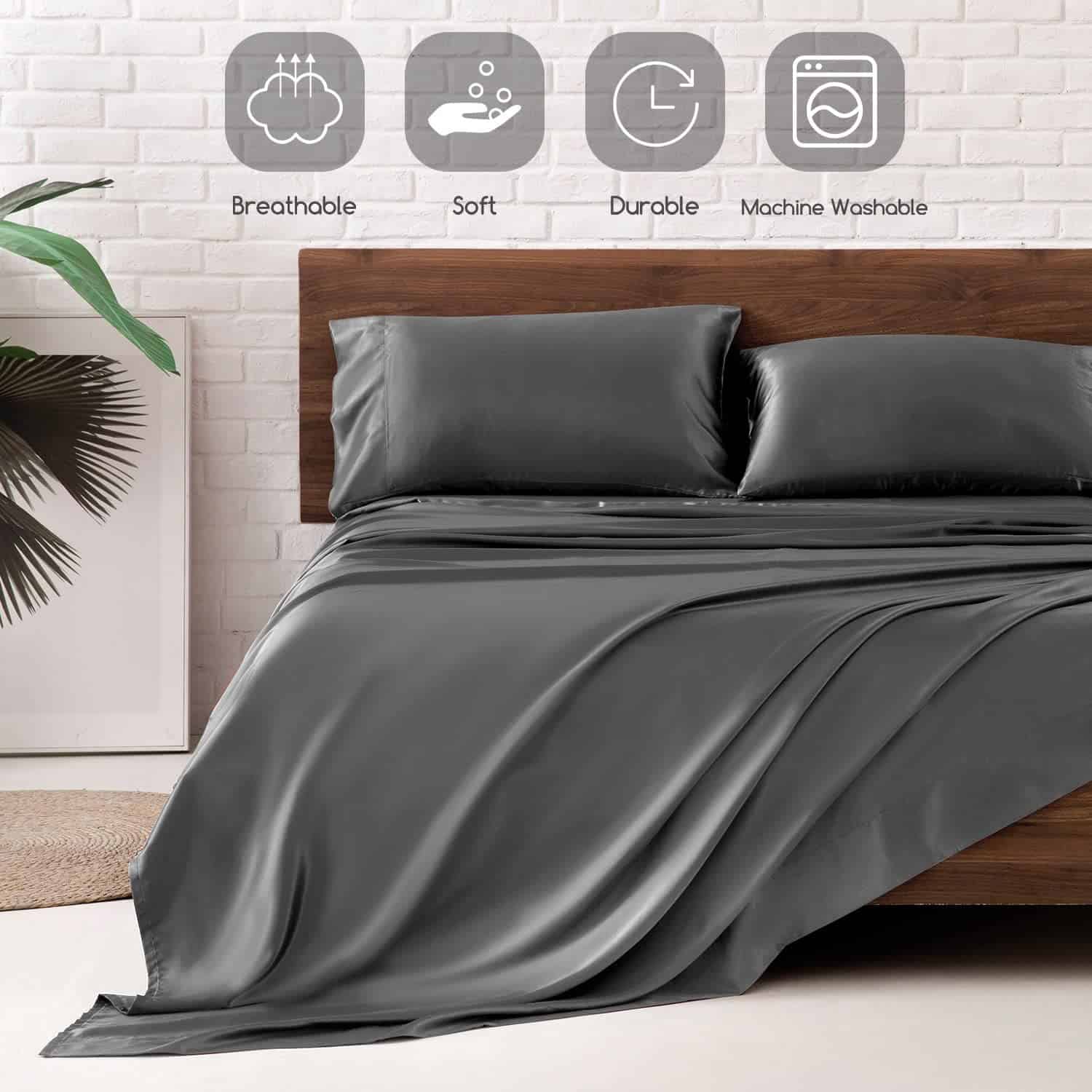 Juego de Sábanas de Satén MR&HM, Sábana Queen Size, 4 - Imagen 7