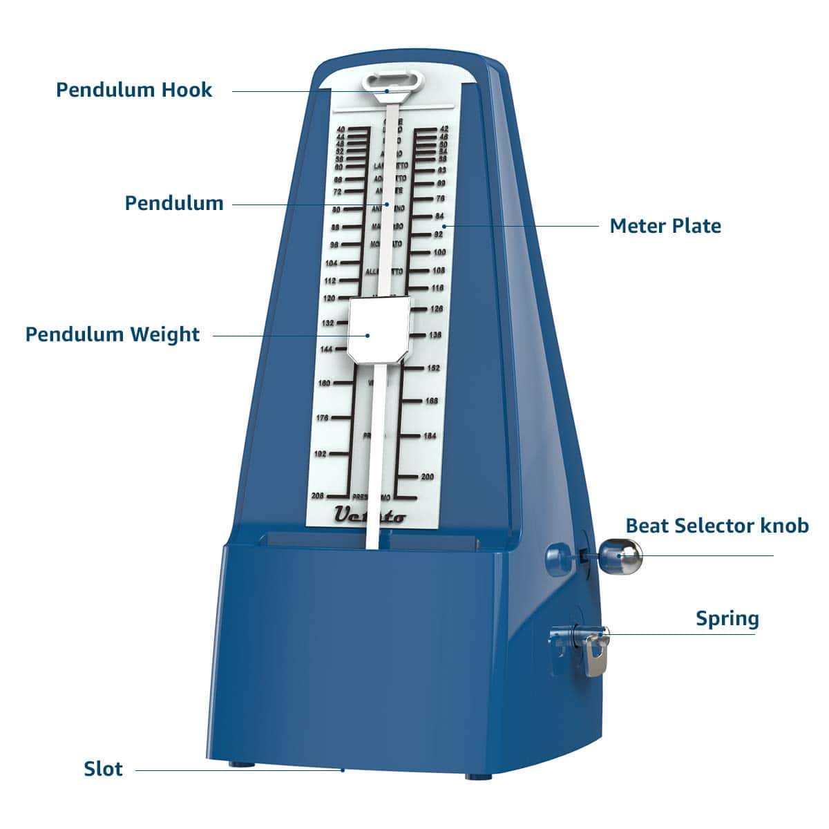 Metronomo Mecánico Sonido Alto Piano Tambor Violin Guitarra - Imagen 5