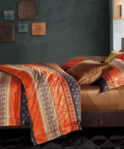 Juego de Funda de Edredón Bohemio a Rayas Étnico Reversible