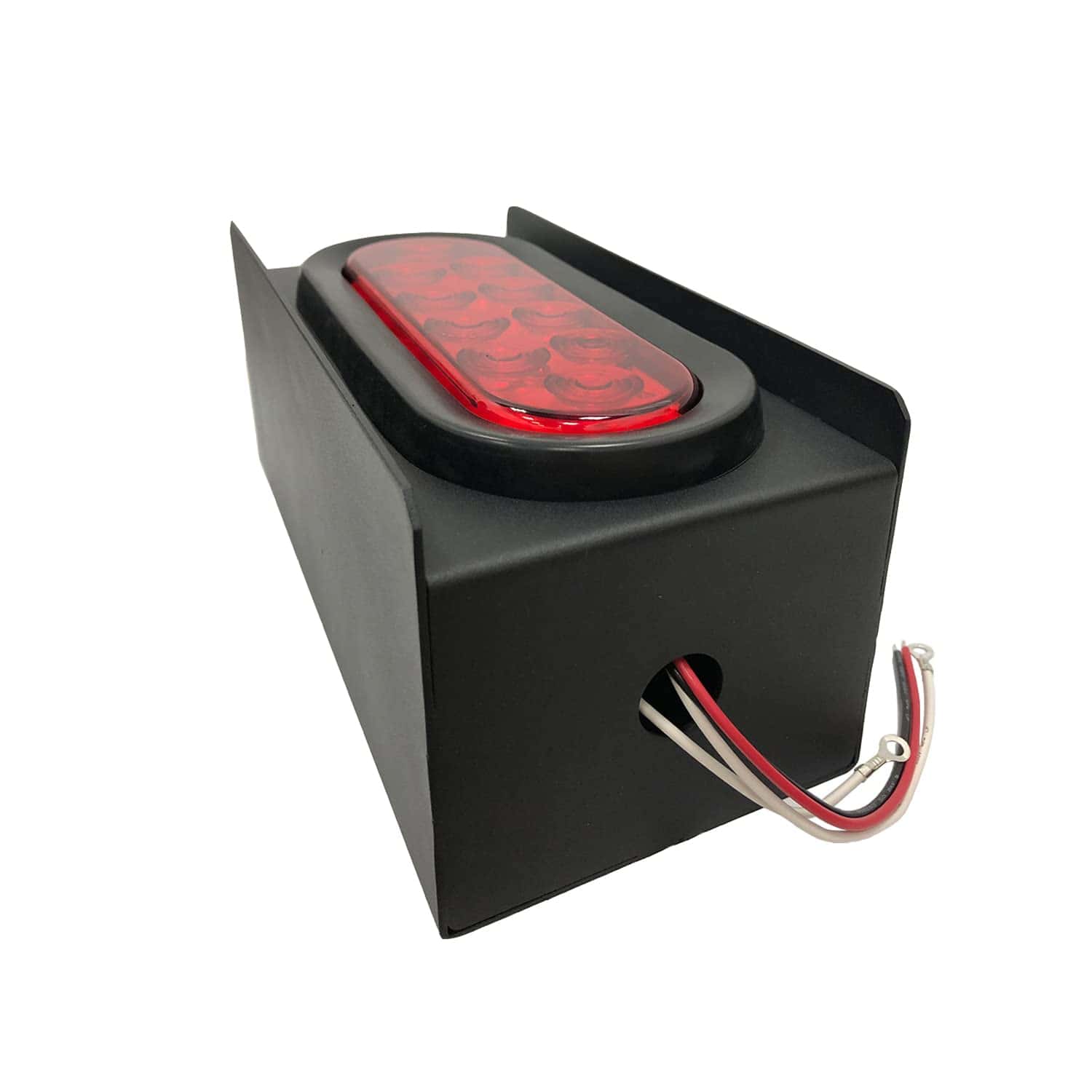 Caja de luz de acero Supoika 2 con luces rojas LED ovaladas - Imagen 8