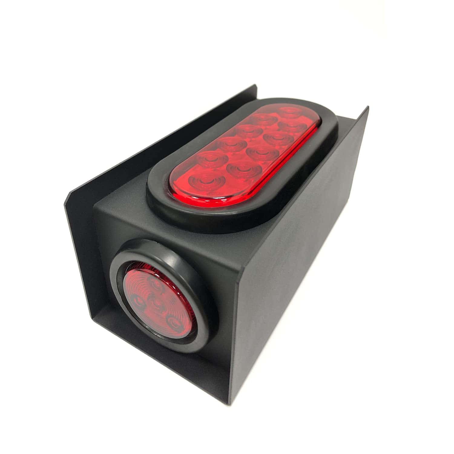 Caja de luz de acero Supoika 2 con luces rojas LED ovaladas - Imagen 7