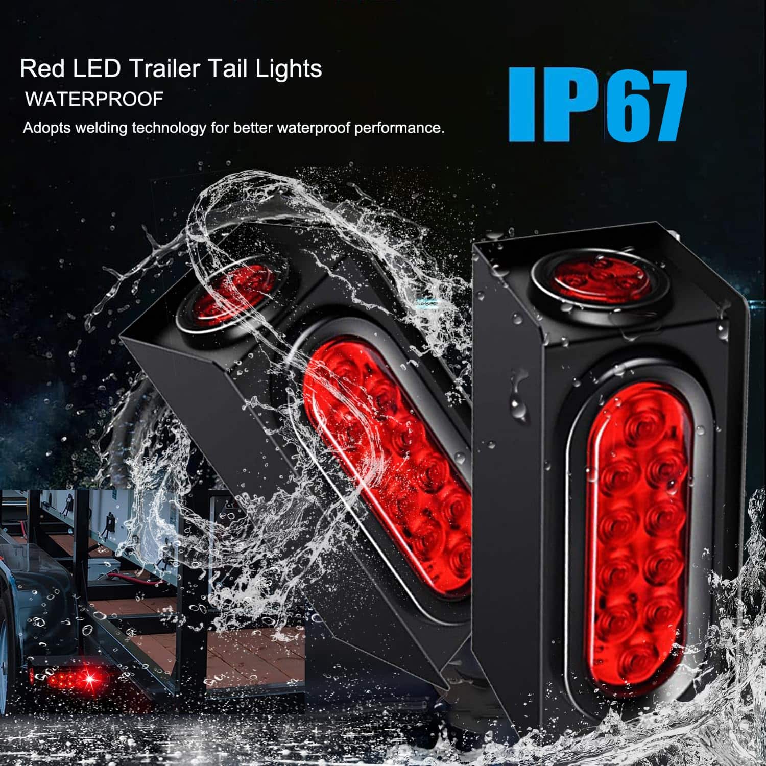 Caja de luz de acero Supoika 2 con luces rojas LED ovaladas - Imagen 5