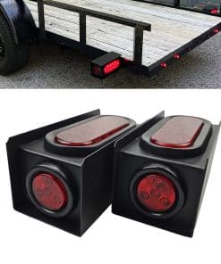 Caja de luz de acero Supoika 2 con luces rojas LED ovaladas