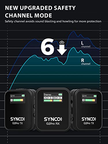Sistema de Micrófono Lavalier Inalámbrico SYNCO G2(A2) PRO, - Imagen 8