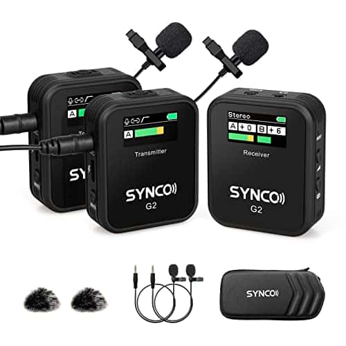 Sistema de Micrófono Lavalier Inalámbrico SYNCO G2(A2) PRO,
