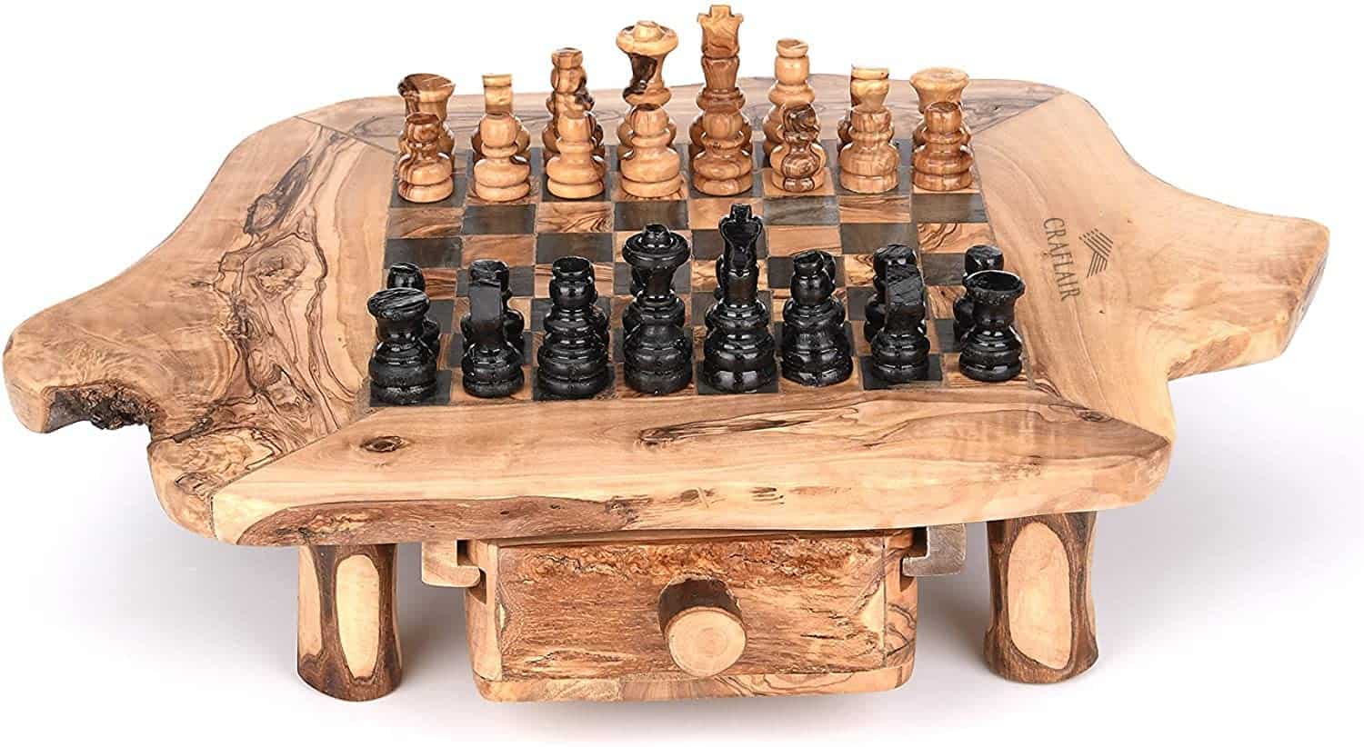 Juego de Ajedrez de Madera de Olivo OLIVIEU -Mezcla de tono - Imagen 5