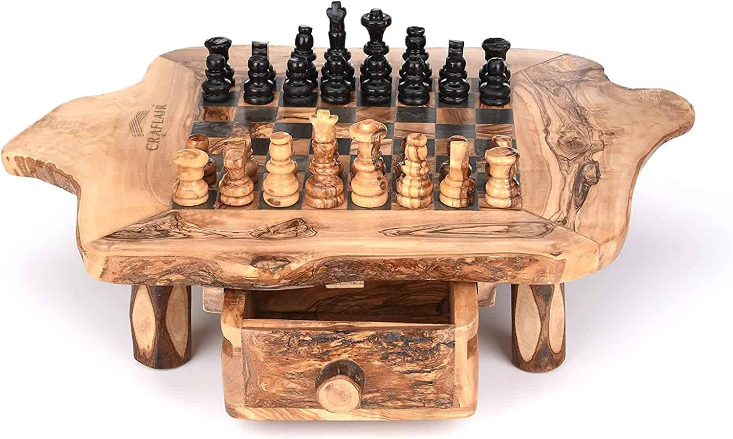 Juego de Ajedrez de Madera de Olivo OLIVIEU -Mezcla de tono - Imagen 6