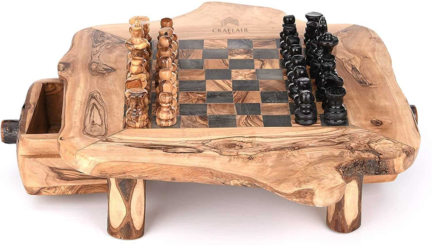 Juego de Ajedrez de Madera de Olivo OLIVIEU -Mezcla de tono - Imagen 3