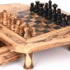 Juego de Ajedrez de Madera de Olivo OLIVIEU  -Mezcla de tono