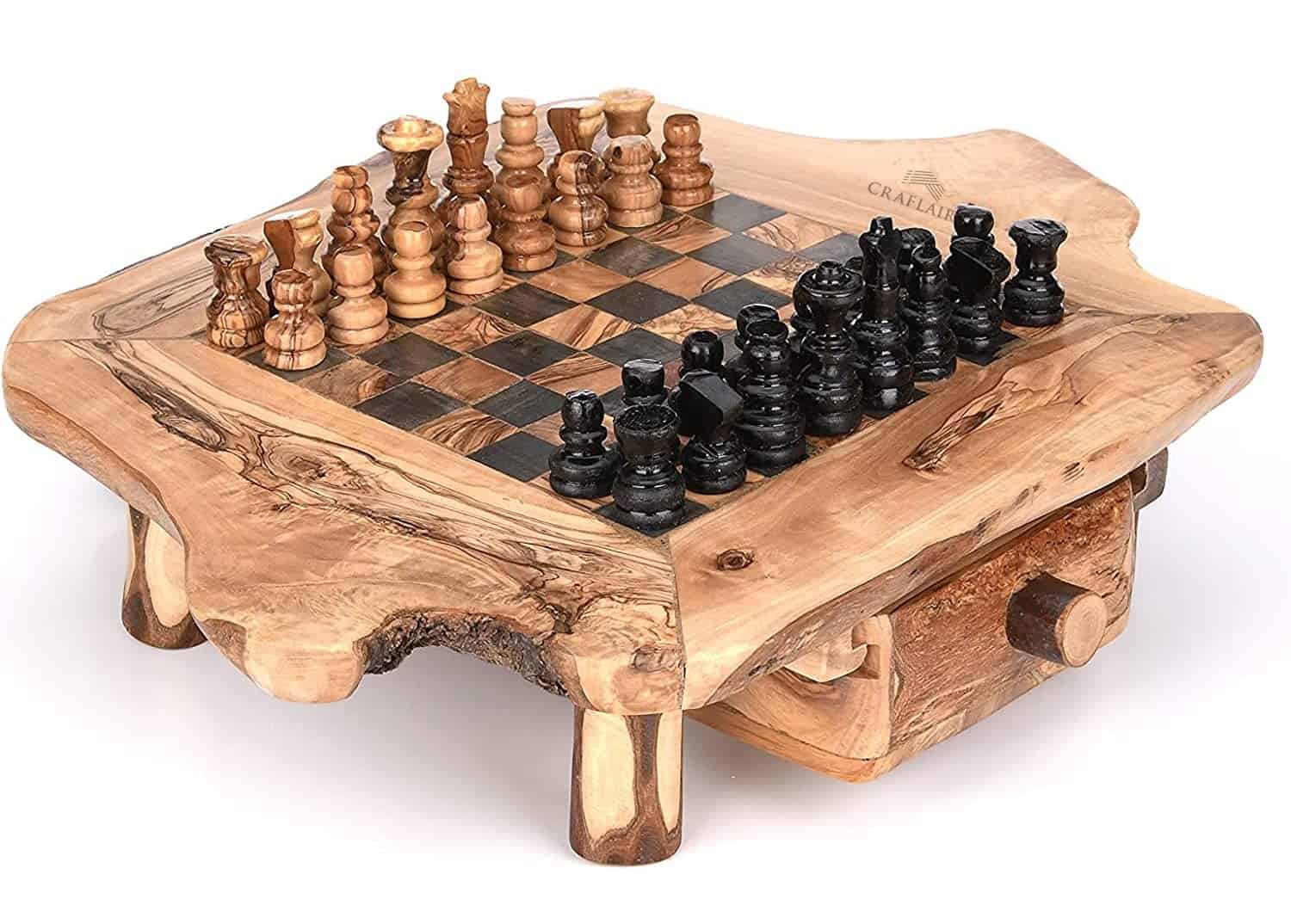 Juego de Ajedrez de Madera de Olivo OLIVIEU -Mezcla de tono - Imagen 4