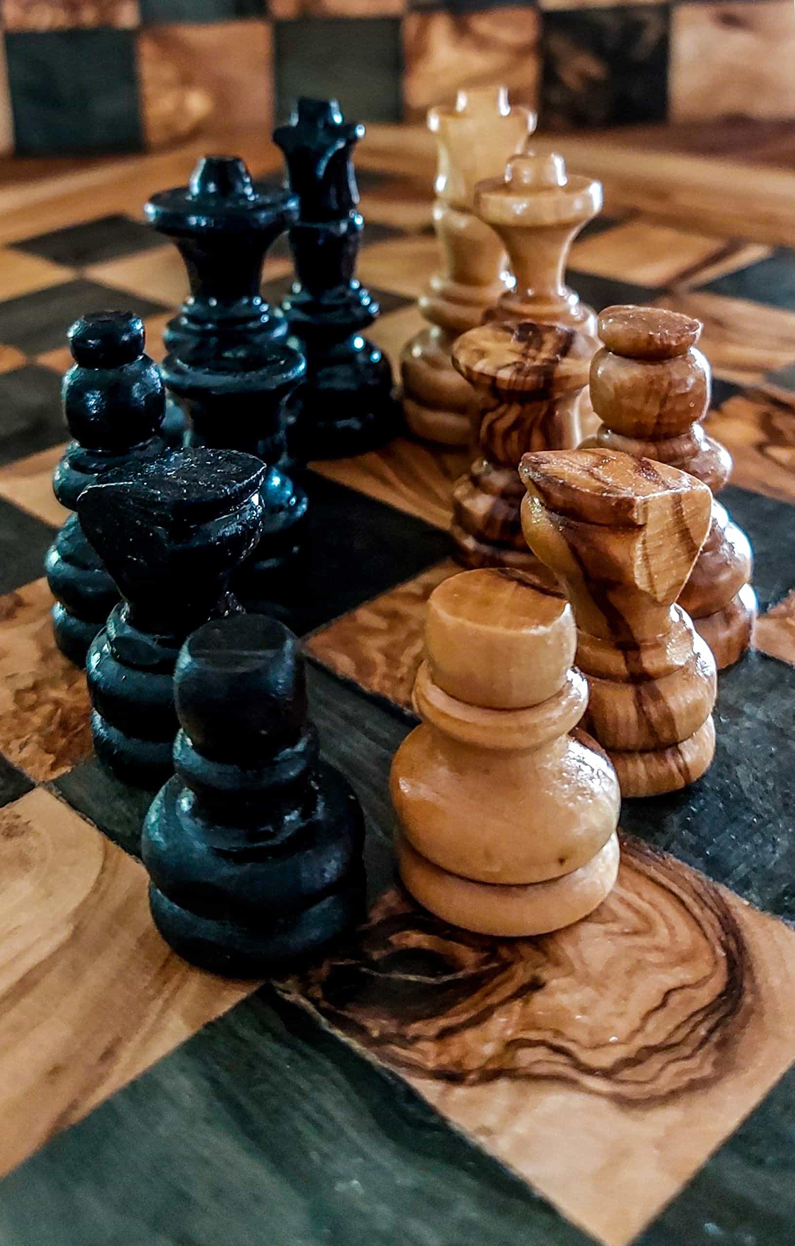 Juego de Ajedrez de Madera de Olivo OLIVIEU -Mezcla de tono - Imagen 7