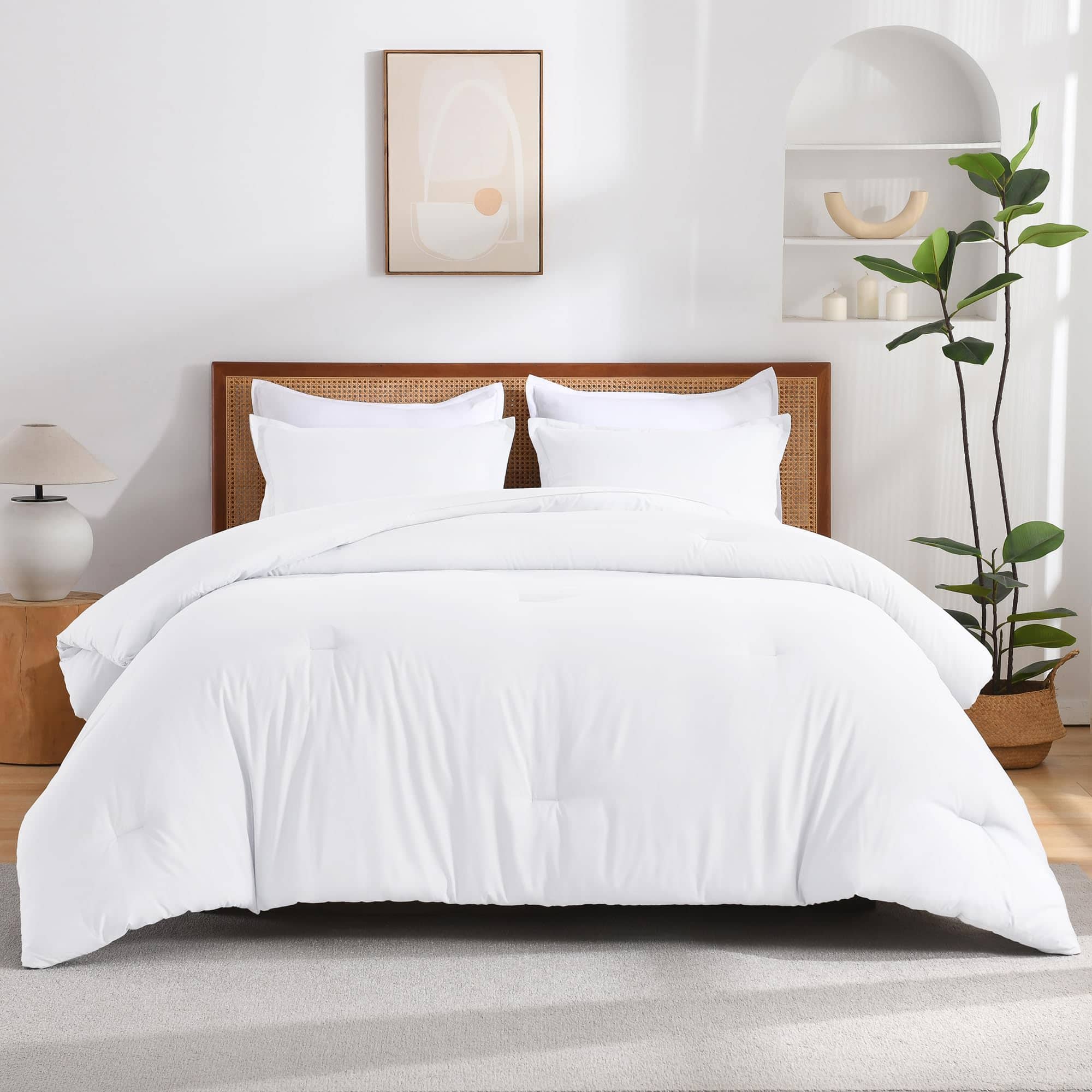 Juego de Edredón Blanco Andency para Cama Individual, 2