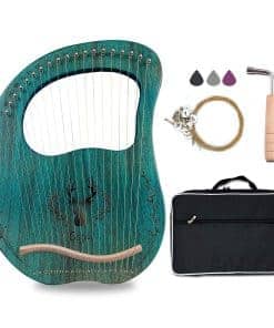 Arpa Lira de 19 Cuerdas de Metal Cuerpo de Caoba con Funda