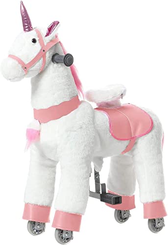 PONYEEHAW Caballito de Juguete Unicornio Rosa de Peluche