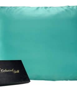 Funda de Almohada de Seda 100% Pura de Morera -Aqua