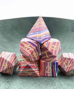 Set de 7 Dados de Piedra Amatolo de Piedras Preciosas