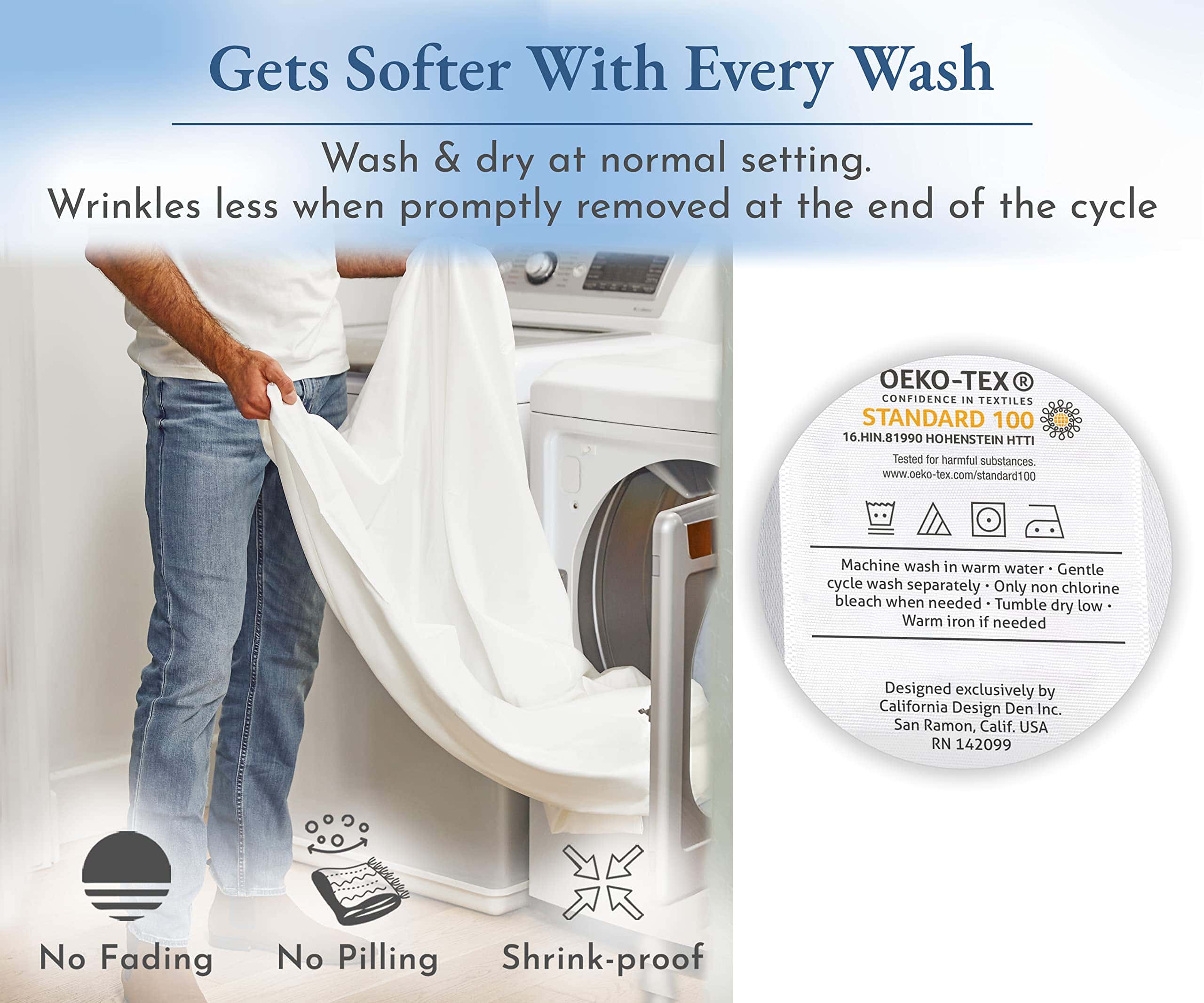 Juego de Sábanas de Lujo Tamaño California King, Suaves y - Imagen 5