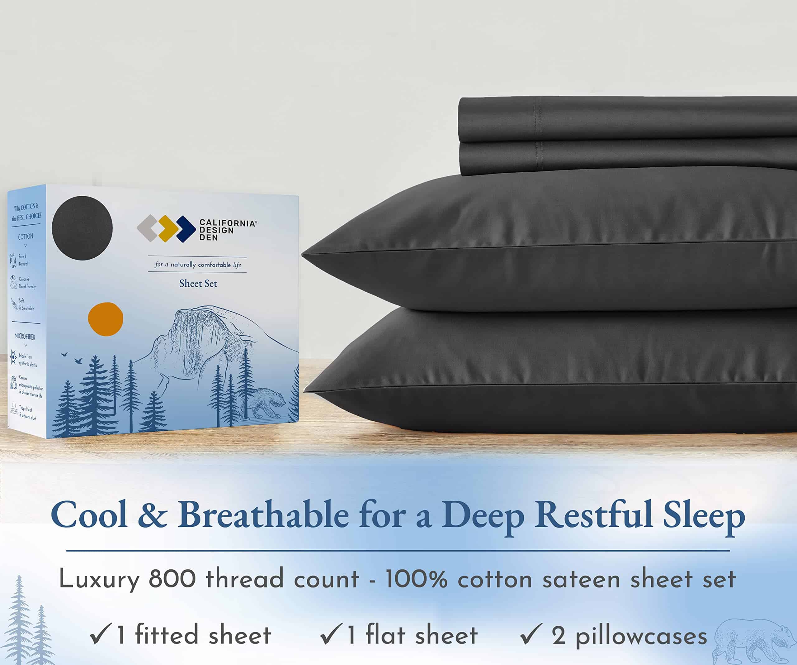 Juego de Sábanas de Lujo Tamaño California King, Suaves y - Imagen 4