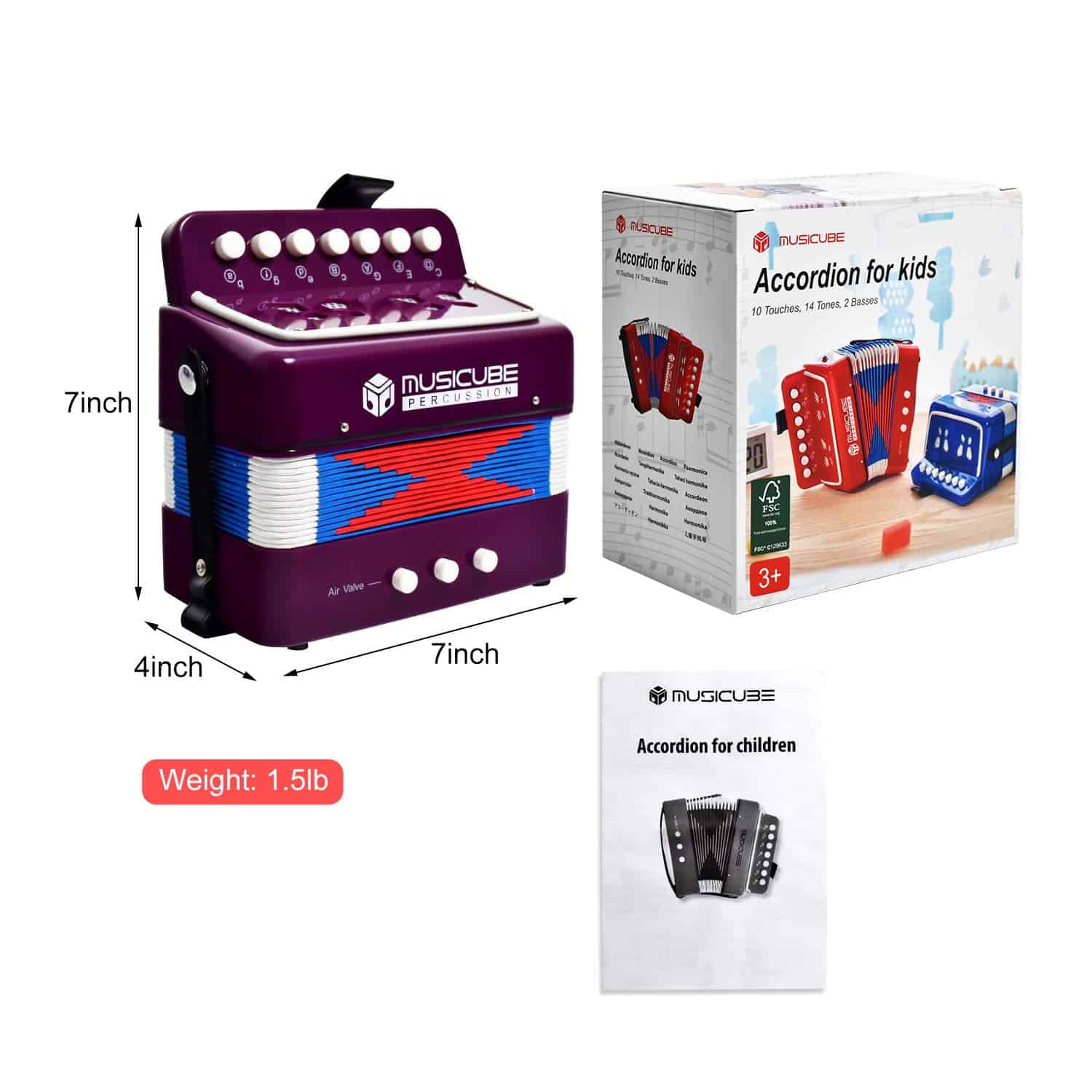 Acordeón de Juguete para Niños Instrumento Musical 10 - Imagen 8