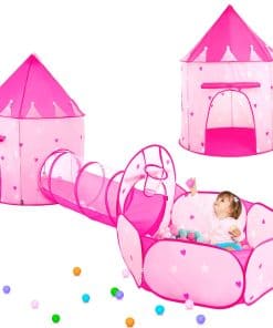 PigPigPen 3pc Tienda de Juegos para Niñas con Pelota, Túnel