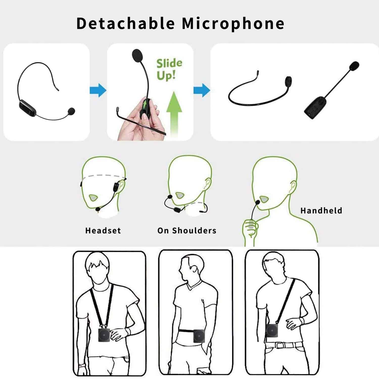 Amplificador de Voz Mini Portátil con Altavoz Bluetooth y - Imagen 9