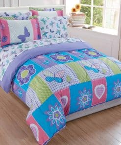 Juego de Edredón Linen Plus para Niñas Mariposas Corazones